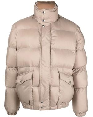 McQueen Graffiti Logo Print Down Jacket - Natural