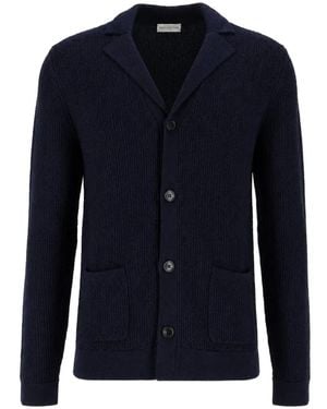 Ballantyne Waffle-Knit Cardigan - Blue