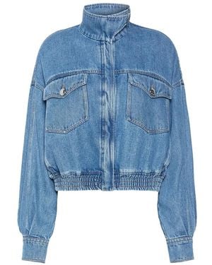 Sportmax Elasticated-Waist Denim Jacket - Blue