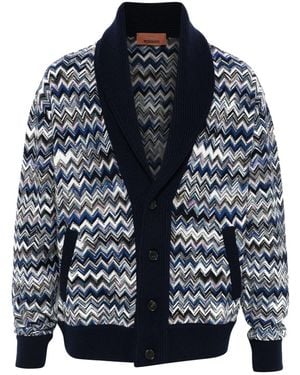 Missoni Cardigan Con Motivo A Zigzag - Blu