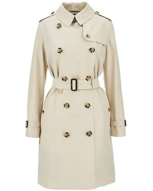 Burberry Double-Breasted Kensington Trench Coat - White