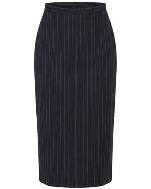 Givenchy Falda Midi A Rayas Diplomáticas - Azul