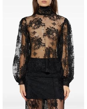 Gestuz Gzruby Lace Tie-Neck Blouse - Black