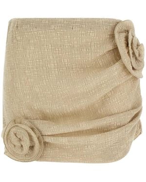 Magda Butrym Flower-Detail Mini Skirt - Natural