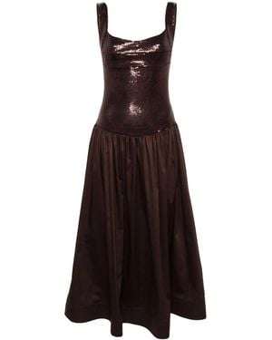 Atu Body Couture Corset-Detail Flared Gown - Purple