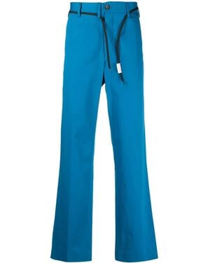 Marni Belted Straight-Leg Trousers - Blue