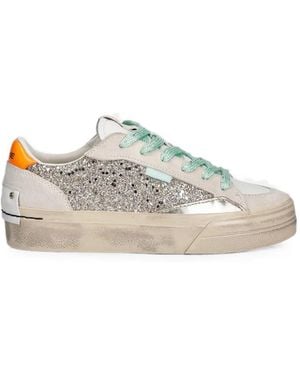 Crime London Soho Glitter-Detail Panelled Trainers - White