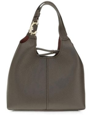 Coccinelle Small C-Easy Leather Tote Bag - Gray