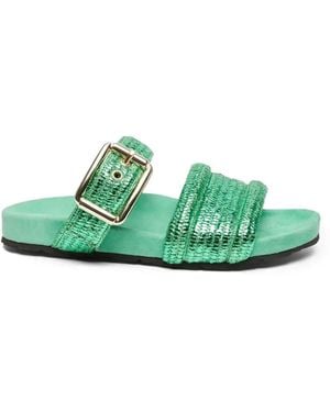 Bettina Vermillon Buenavista Buckle-Detail Sandals - Green