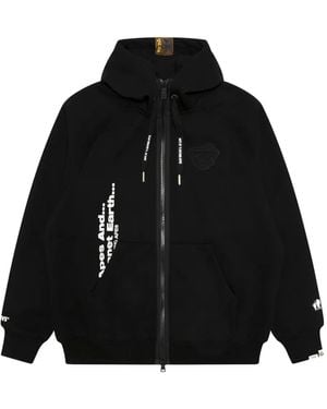 Aape By A Bathing Ape Hooded Zip Hoodie - Black