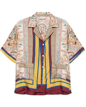 Pierre Louis Mascia Aloe Patterned Pocket Shirt - White