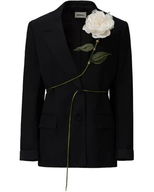 SEEN USERS Blazer Carnivorous Rose - Negro