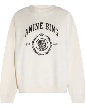 Anine Bing Embroidered Graphic Sweatshirt - White