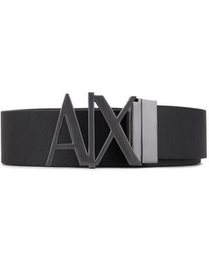 ARMANI EXCHANGE Logo-Buckle Belt - White