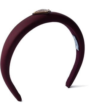 Prada Triangle-Logo Headband - Red