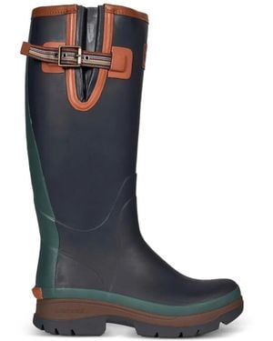 Barbour X Paul Smith Buckle-Strap Rubber Boots - Blue
