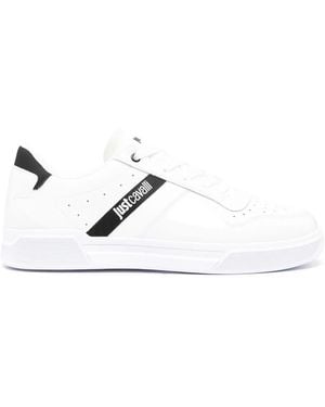 Just Cavalli Logo-Print Panelled Trainers - White