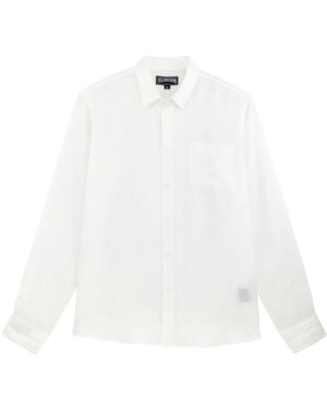 Vilebrequin Logo-Embroidered Linen Shirt - White