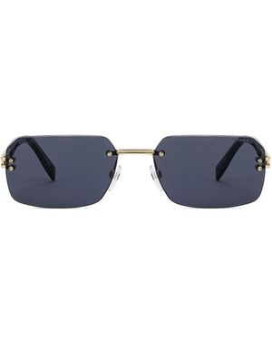 Marc Jacobs Rectangle-Frame Rimless Sunglasses - Blue