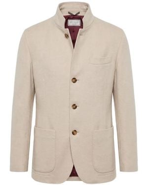 Brunello Cucinelli Mandarin-Collar Jacket - White