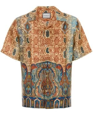 Pantamolle Hemd Mit Abstraktem Print - Weiß