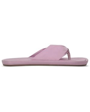 Red(V) Open-Toe Ruched Sandals - Pink