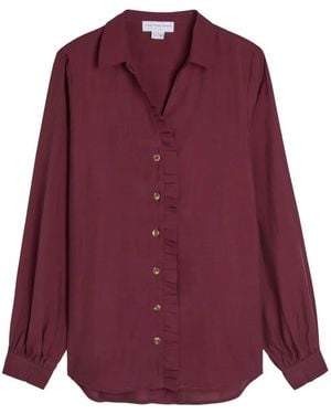 Never Fully Dressed Miley Ruffled Buttoned Shirt - Purple