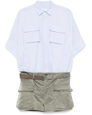 Sacai パネル ミニシフトドレス - ホワイト