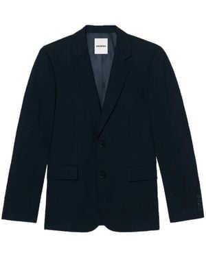 Sandro Wool Suit Jacket - Blue