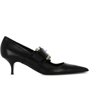 Enfants Riches Deprimes Buckle-Strap Pointed-Toe Court Shoes - Black
