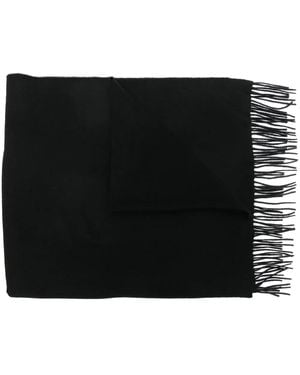 Johnstons of Elgin Joe Logo-Patch Detail Scarf - Black