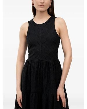 BOSS Broderie-Anglaise Tiered Maxi Dress - Black