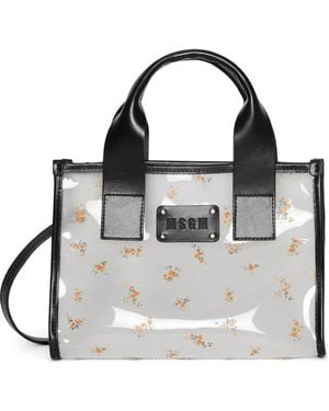 MSGM Floral Handle Tote Bag - Black