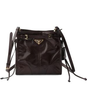 Prada Bonnie Schultertasche Aus Leder - Schwarz