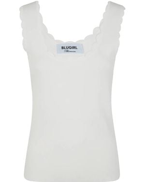 Blugirl Blumarine Jacquard Top - White