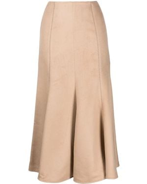Gabriela Hearst Amy Suede Flared Skirt - Natural