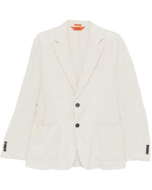Barena Herringbone Single-Breasted Blazer - White