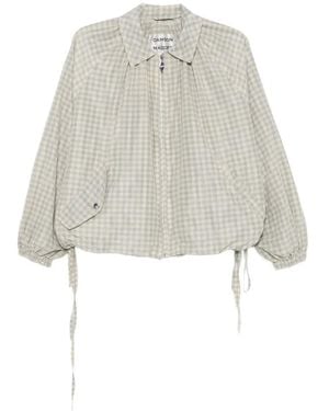 Damson Madder Lailah Gingham-Print Bomber Jacket - White