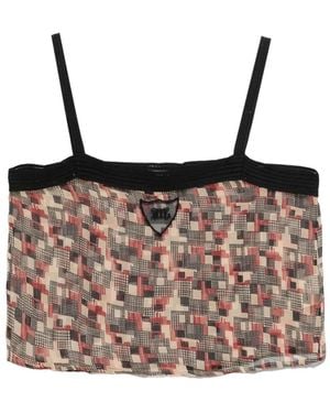 Bode Quadrille Square-Neck Top - Brown