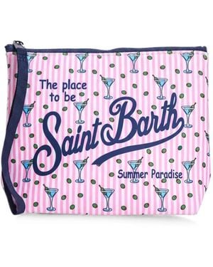 MC2 Saint Barth Pochette Aline À Rayures Et Logo Imprimé - Violet