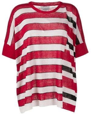 Woolrich Striped Short-Sleeve Knit Top - Red
