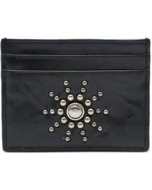 HTC Sun Stud-Embellished Leather Card Holder - Black