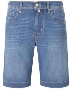 Jacob Cohen Logo-Patch Denim Shorts - Blue