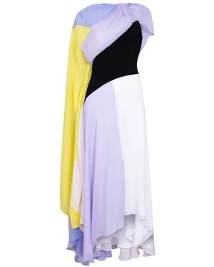 ROKSANDA Orel Colour-Block Draped Maxi Dress - White