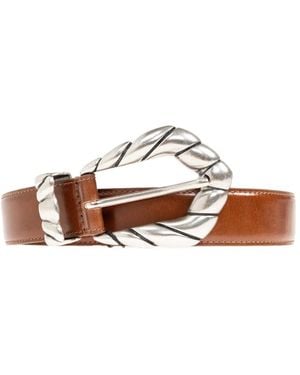 IRO Twisted-Buckle Leather Belt - White