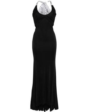 V:PM ATELIER Misty Satin Maxi Dress - Black
