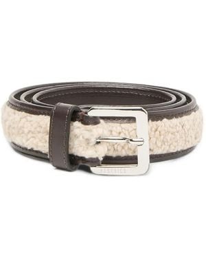 Peserico Faux-Fur Leather Belt - Brown