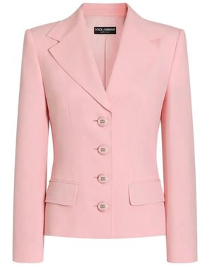 Dolce & Gabbana Single-Breasted Printed Twill Jacket - Pink