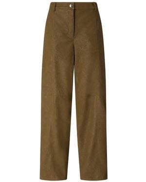 Pinko Textured-Finish Wide-Leg Pants - Green