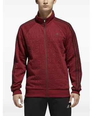 adidas Badge Of Sport Stripe-Detail Sweatshirt - Red